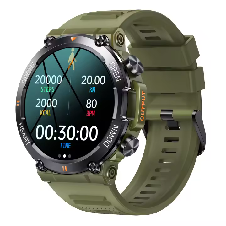 Reloj inteligente con Bluetooth, podómetro para exteriores, deportivo, control de frecuencia cardíaca, oxígeno en sangre y clima. - 1