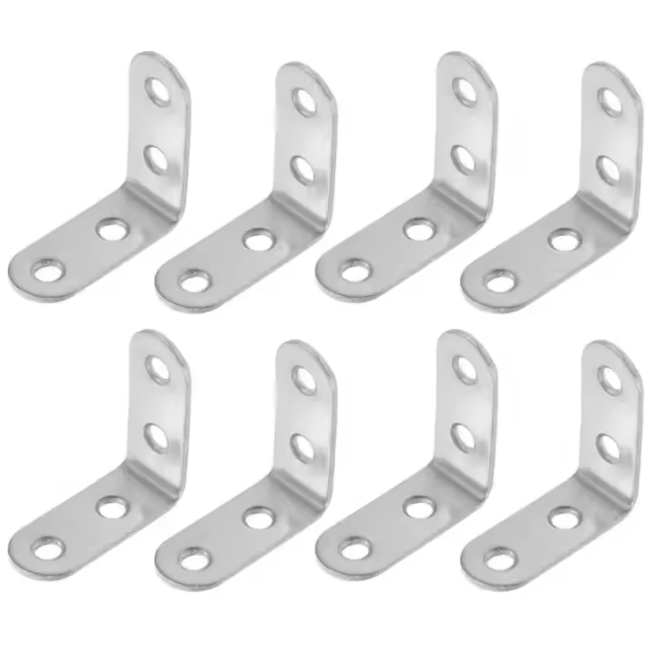 Brackets De Esquina L 90 Grados Conectores De Ángulo Recto Metálicos Para Muebles Cama Armario Fijación Rápida - 1
