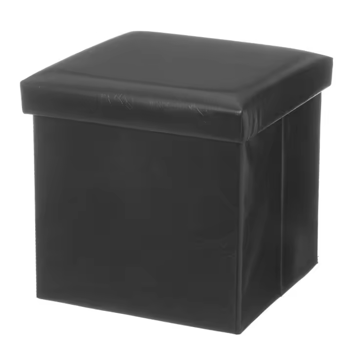 Puff Plegable Industrial Negro de PU para Oficina Basic-DAMDAM GO - 1