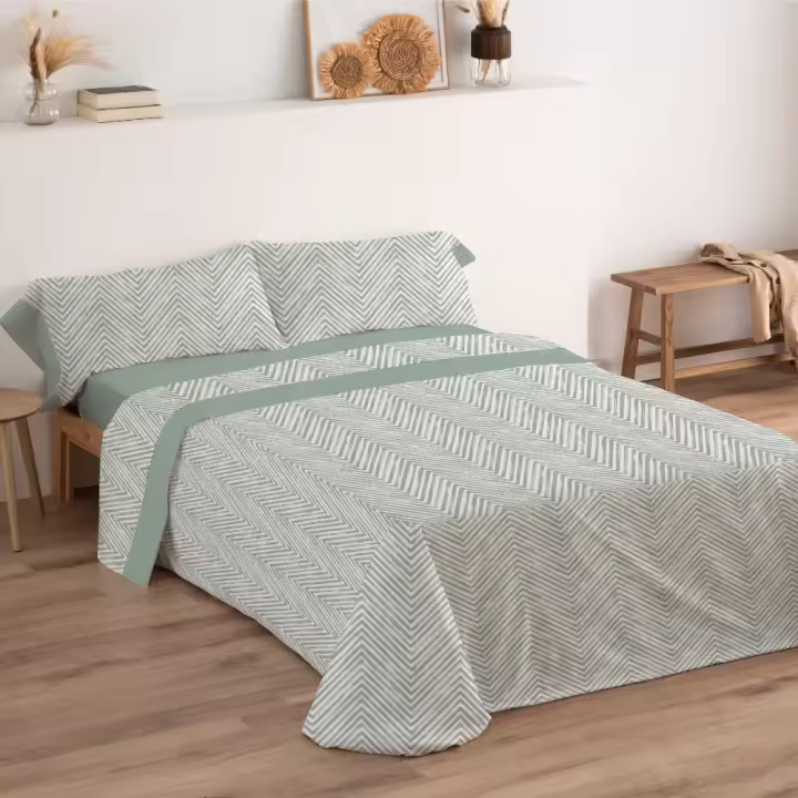 CARPE DIEM Juegos Sabanas Primavera verano ETNIC Verde 50% Algodón Cama 90,105,135,150,160,180,200 Tratamiento Antibolitas - 1