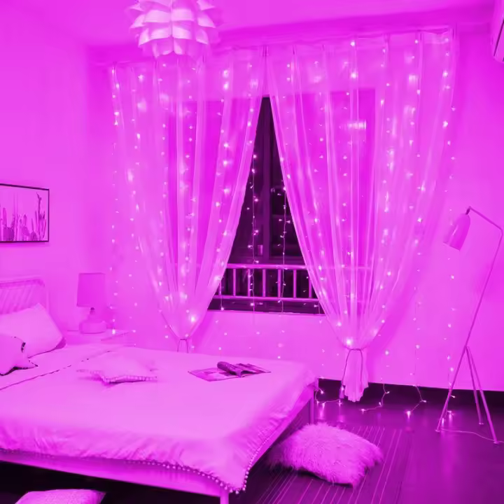 Guirnalda De Luces LED Navideñas Para Decoración De Fiesta Y Boda En El Dormitorio Con Control Remoto USB 8 Modos Iluminación De Agua Caída - 1