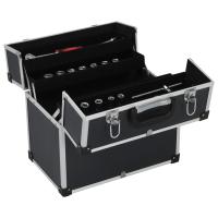 vidaXL Caja de herramientas aluminio negro 38x22,5x34 cm - details 1