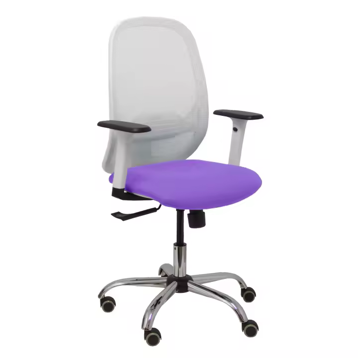 Piqueras Y Crespo Silla de Oficina Ergonómica Blanca con Brazos y Refuerzo Lumbar Regulables - 1