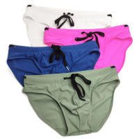 Bragas De Natación Para Hombre Estilo Low Rise Diseño Sólido Corto De Playa Bikini Móvil Briefs De Baño Push up Underpants - details 13