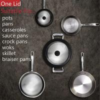 Tapa Multifuncional Adaptable De Silicona Y Vidrio Para Sartenes De 16-22-28-32cm Protector Redondo De Cocina Accesorios De Cocina - details 2