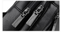 Bolso De Hombro Para Hombre De Cuero Lujo Estilo Vintage Bolsa De Pecho Negocios Casual Bolsa De Hombro Con Cierre De Cremallera - details 18