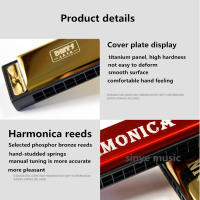 Harmonica Cromática De Boquilla C 24 Agujeros Instrumento De Viento De Madera Organófono Musical Acero Inoxidable Fosfor-bronce Ti-Plated - details 11