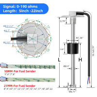 Sensor De Nivel De Combustible Personalizado 0-190 Ohm Con Medidor LCD De 100-500mm Y Voltímetro 2 En 1 Para Coches Camiones Automóviles 12V 24V - details 8