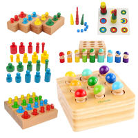Juguete Educativo De Madera Montessori Para Niños Juguetes De Desarrollo Sensorial Y Práctica De Cilindros Y Agujeros Edad Recomendada 3-12 Años - details 5