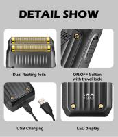 Afeitadora Eléctrica Profesional VGR Shaver Recargable Con Cuchilla Reciprocante LED Para Hombres V-363 Máquina De Afeitar Portátil Con Indicación De Carga Y Tiempo De Afeitar De 80 Minutos - details 3