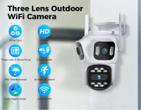 Cámara PTZ 4K Wifi Hiseeu Con Tres Lentes Y Tres Pantallas Para Exterior Vigilancia Video CCTV Con Seguimiento Automático Aplicación ICSEE P2P - details 0