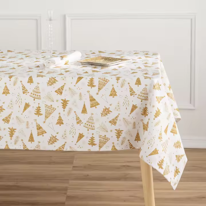 MINT DECO - Mantel Antimanchas 100% Algodón Furry Gold - 1