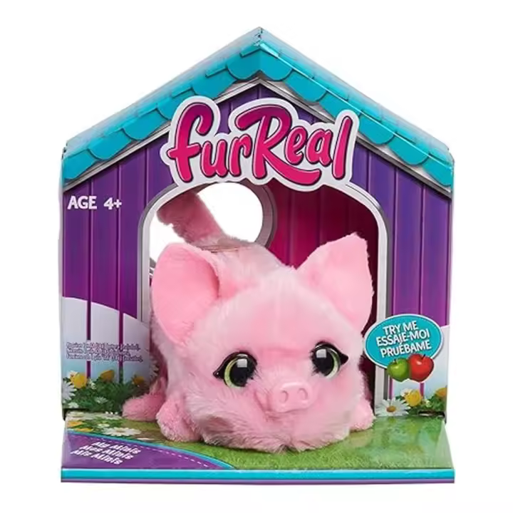 Just Play Pequeño Cerdito Peluche Interactivo furReal My Minis Piglet Rosa 28063 - 1