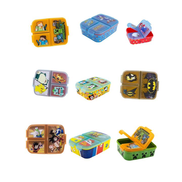 SANDWICHERA con Compartimentos |fiambrera infantil | Varias LICENCIAS Disponibles (Disney, Frozen, dragon ball ,barbie,LOL, Patrulla Canina, minecraft ,capitán América,pokemon ,micky,Batman..)