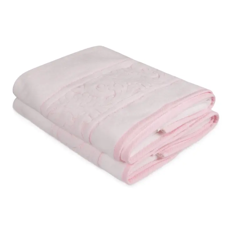 Wellhome Juego de Toallas de Baño Algodón Blanco 2 Piezas 70x140 Cm - Suaves y Absorbentes - 1
