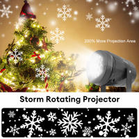 Proyector De Noche LED EU Proyector De Copos De Nieve Lámpara Exterior Rotativa 360° Para Decoración De Coche Hogar Fiestas De Navidad - details 7