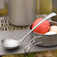 Cuchara De Titanio Puro Tomshoo Con Gran Cuenco Para Sopa Miel Arroz Kit De Cocina Para Cocina Al Aire Libre Camping Hogar Utensilios De Cocina - details 5