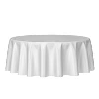 Mantel De Seda Brillante Blanco round Resistente a Arrugas Para Bodas Y Fiestas Decoración De Mesa Sólida De Satén Multi Tamaños - details 11