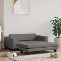 vidaXL Cama de perros con extensión cuero sintético 100x50x30 cm Color Crema,  Gris,  Marrón y mas - details 1