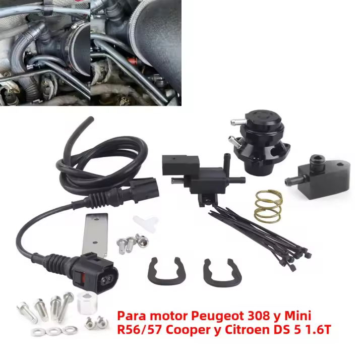Válvula De Escape Para Motor 1.6T Peugeot 308 Mini R56/57 Cooper Y Citroen DS 5 BOV1167BK De Aluminio Universal - 1