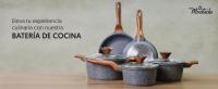 LA MOUSTACHE Batería de Cocina de 8 Piezas de Alumunio Fundido con Antiadherente + Ebook de Recetas - 3 Ollas con Tapas de Cristal y 2 Sartenes - Compatible conTodas las Cocinas, Incluso Inducción (Amalfi) - details 0