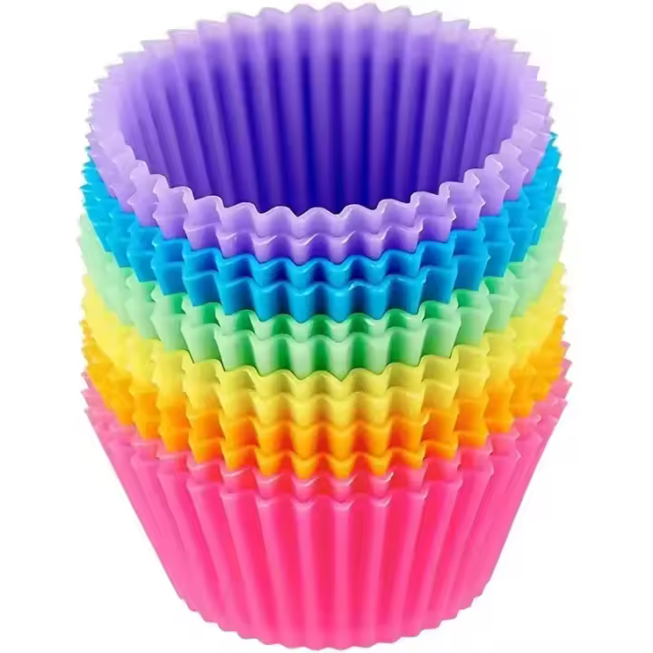 Conjunto de 12 silicona Cupcake moldes para hornear, decoración pasteles Herramientas, hornear Accesorios - 1