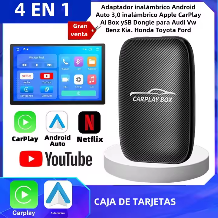 Adaptador Universal 4 En 1 Para Coche De Cierre De Cableado a Inalámbrico Android Auto CarPlay TV Box Accesorios De Coche Plug And Play - 1