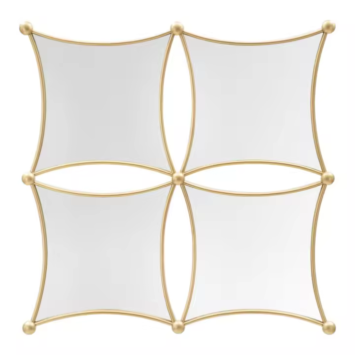 Espejo con Marco MF497, Metal, Oro, 68x3,5x68 cm - 1