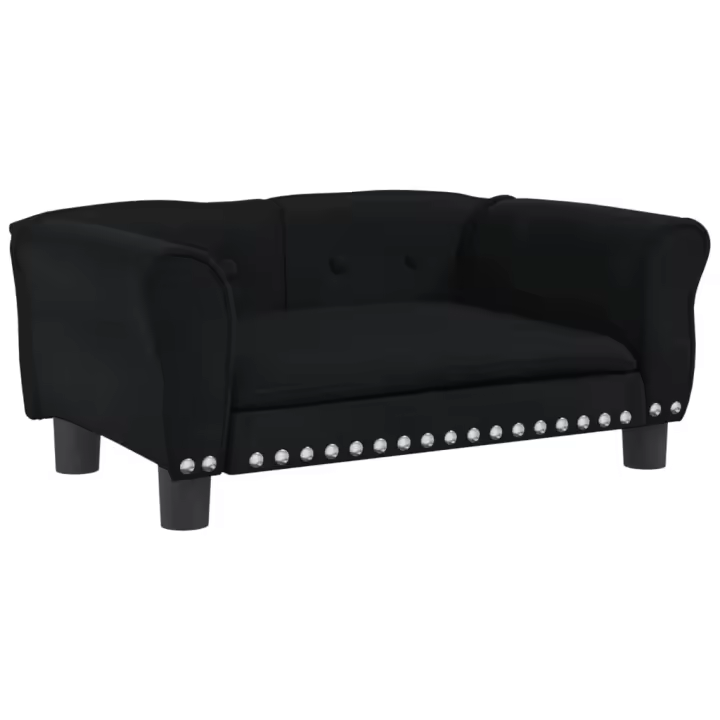 Cama para Perros de terciopelo Negra 70x45x30cm - 1