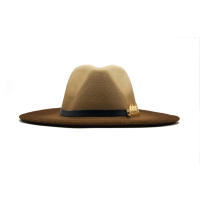 Gorro De Paja Gradiente De Otoño E Invierno Para Hombres Y Mujeres Gorro Fedora Clásico Con Pico Ancho Gorro De Paja Imitación Lana Cloche Para Mujer - details 6