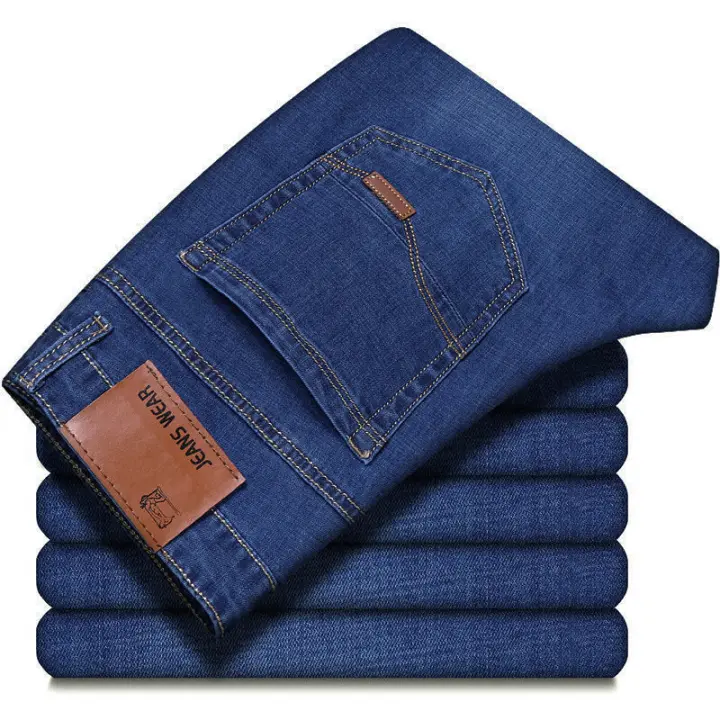 Nuevos Pantalones De Negocios Cómodos Para Hombre Jeans Suave Moda Recto Casual Stretch Slim Fit Pantalones De Lujo Ligeros Con Cierre De Cremallera - 1