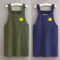 Delantal De Algodón Puro Para Cocina En Casa Resistente Al Enfriamiento Transpirable Para Mujer Ropa De Trabajo Adulto Delantales De Cintura - details 0