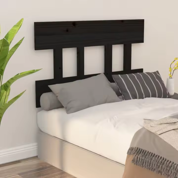Cabecero de cama madera maciza de pino negro 93,5x3x81 cm - 1