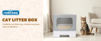 Nobleza - Arenero para Gatos, Caja de Arena Plegable para Gatos, Caja Arena con Bandeja Extraíble y Pala, Espacioso para Gatos Grandes, 48.5 x 38.5 x 38.2 cm - details 0