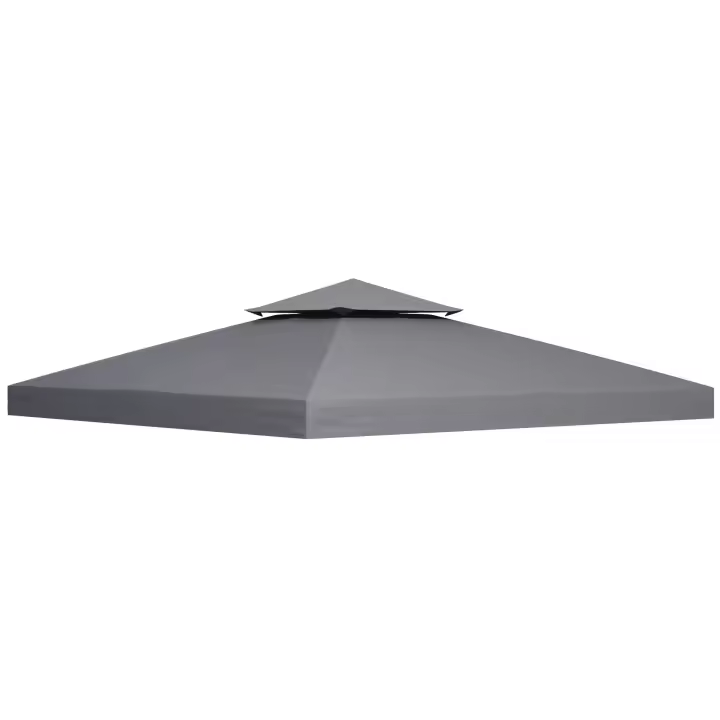 Outsunny Techo de Repuesto para Cenador de Metal, Cenador de Jardín, Carpa para Fiestas, Carpa de Jardín, Poliéster, 3x3m, Gris Oscuro - 1