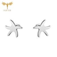 Pendientes Estrella - pendientes de acero inoxidable con forma de estrella de mar, piercing hipolergénico, regalo económico - details 2