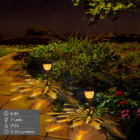 Aktive - Set 2 balizas solares LED 5-10 lúmenes, emiten luz cálida, proyección decorativa, sin cables, autonomía hasta 8 horas, resistentes al agua (IP24), iluminación para terrazas y jardines - details 2