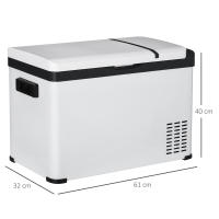Outsunny Cooler Car 30L con pantalla LCD, refrigerador portátil para Coche con compresor, adaptador para Barcos Eléctricos, caravanas y Viajes, 12/24 V CC y 110-240 V CA, color Blanco. - details 5