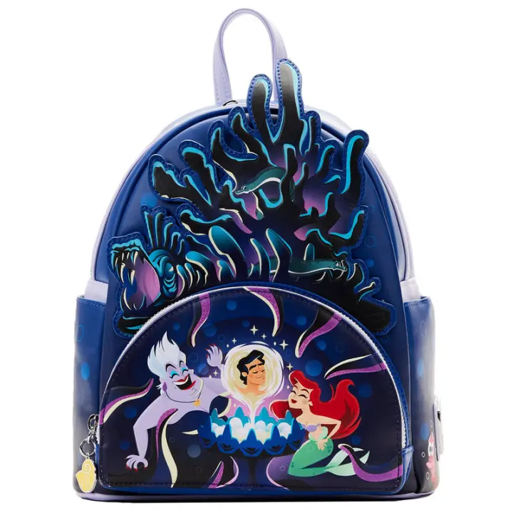 Mochila Ursula La Sirenita Disney Loungefly 26cm. Mochila ergonómica con amplio espacio. Diseño resistente y versátil para llevar tus pertenencias con estilo. - 1