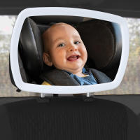 Asalvo Espejo Retrovisor con Luz LED para Bebés – Visión Nocturna, Control Remoto y Montaje Universal, Seguridad en el Coche - details 0