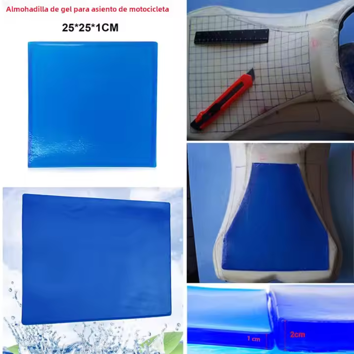 Almohadilla De Goma Para Moto 48/35/25cm Almohadillas De Comodidad Absorción De Choque Para Camping Y Ciclismo 2cm/1cm Grueso - 1