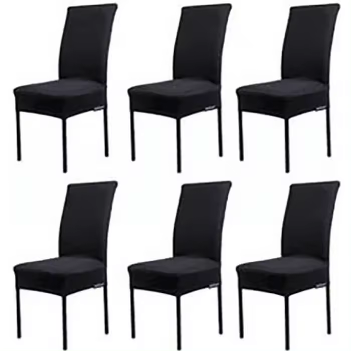 Juego de 6 fundas para Sillas-Negro - 1