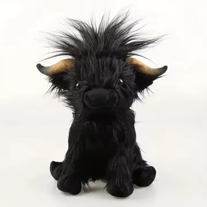 Muñeco De Peluche Simulación De Vaca Highland En Color Crema 30 Cm Juguete Suave Para Niños Y Niñas Regalo Para Niños Y Niñas De 3 a 12 Años - 1