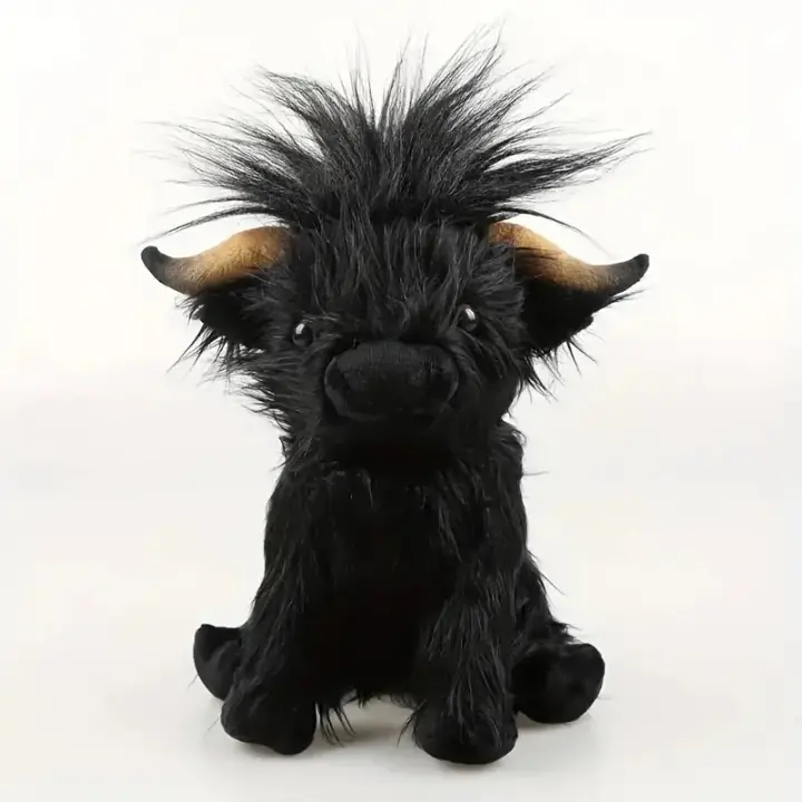 Muñeco De Peluche Simulación De Vaca Highland En Color Crema 30 Cm Juguete Suave Para Niños Y Niñas Regalo Para Niños Y Niñas De 3 a 12 Años - 1