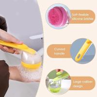 Cepillo De Baño Para Mascotas Con Dispensador De Shampoo Y Mango Largo De Silicona Suave Para Masaje Y Limpieza Del Pelaje Y Cabello - details 7