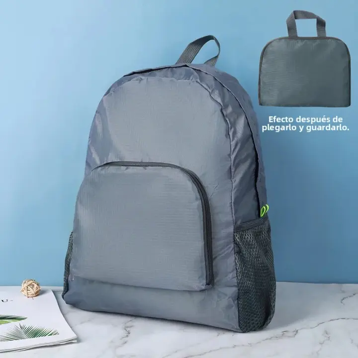 Mochila De Viaje Al Aire Libre Impermeable Plegable Y Ligera De Gran Capacidad Para Mujer Estilo Casual Sin Capa De Químicos Peligrosos - 1