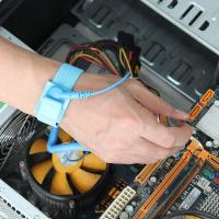 La correa de muñeca ajustable antiestática del metal cubrió con la banda de muñeca de la puesta a tierra de la pintura descarga del ESD-previene la acumulación de la electricidad estática (atada con alambre) - details 3