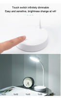 Lámpara De Escritorio LED Táctil Recargable USB Con 3 Niveles De Iluminación Protección Ocular Plegable Para Dormitorio Luz Nocturna Para Mesa - details 3