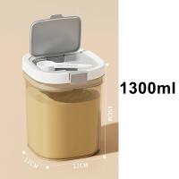 Contenedor De Almacenamiento De Alimentos Airtight Con Cuchara 800/1300/1800ml Jars De Cocina Para Harina Azúcar Café BPA-Free Pila Superior Fácil De Limpiar - details 7