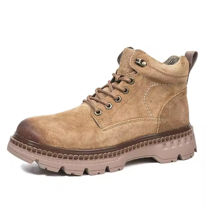 Botas De Cuero De Alta Calidad Para Hombre Botines De Tobillo Casual Zapatillas De Trabajo Al Aire Libre Botas De Motocicleta De Estilo Callejero De Alta Top - 1